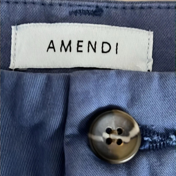 Amendi Gunnar Blue Organic Cotton Pleat Front Button Fly Pants - NWPT - Size 33 - Picture 4 of 11